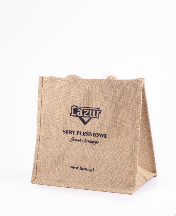 Torba jutowa z logo Lazura 30x30x19 cm
